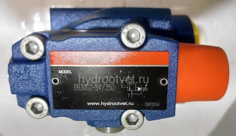 DB30G2-5X/350 - Предохранительный клапан Ду32 с давлением настройки до 350 бар, управление - X и Y - внутренние