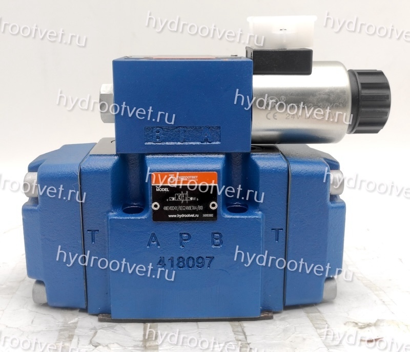 4WEH10D4X/6EG24N9ETK4/B10 - Гидрораспределитель с электроуправлением Ду10 схема D (574А), напряжение G24, каналы управления ET - X и Y - внутренние