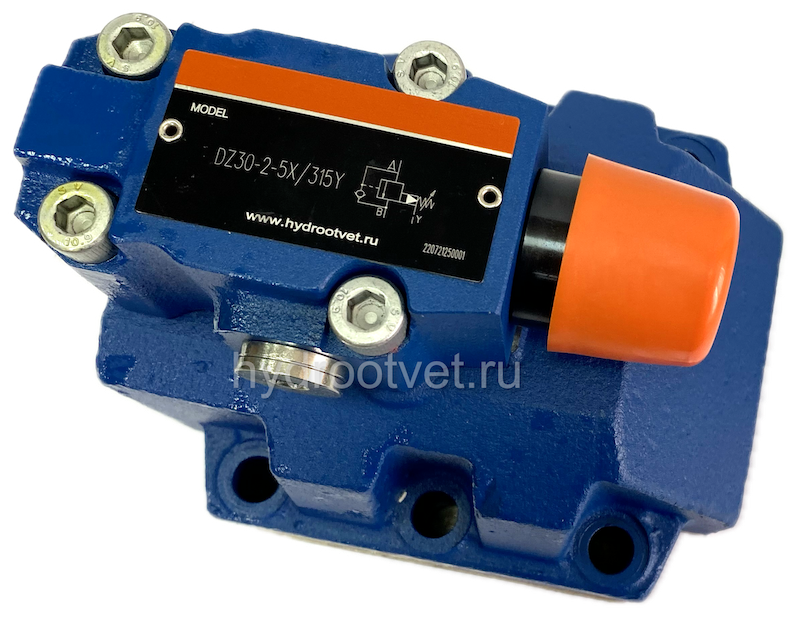 DZ30-2-5X/200XY - Клапан последовательности непрямого действия Ду32, с обратным клапаном с давлением регулировки до 200 бар, каналы управления X и Y - внешние