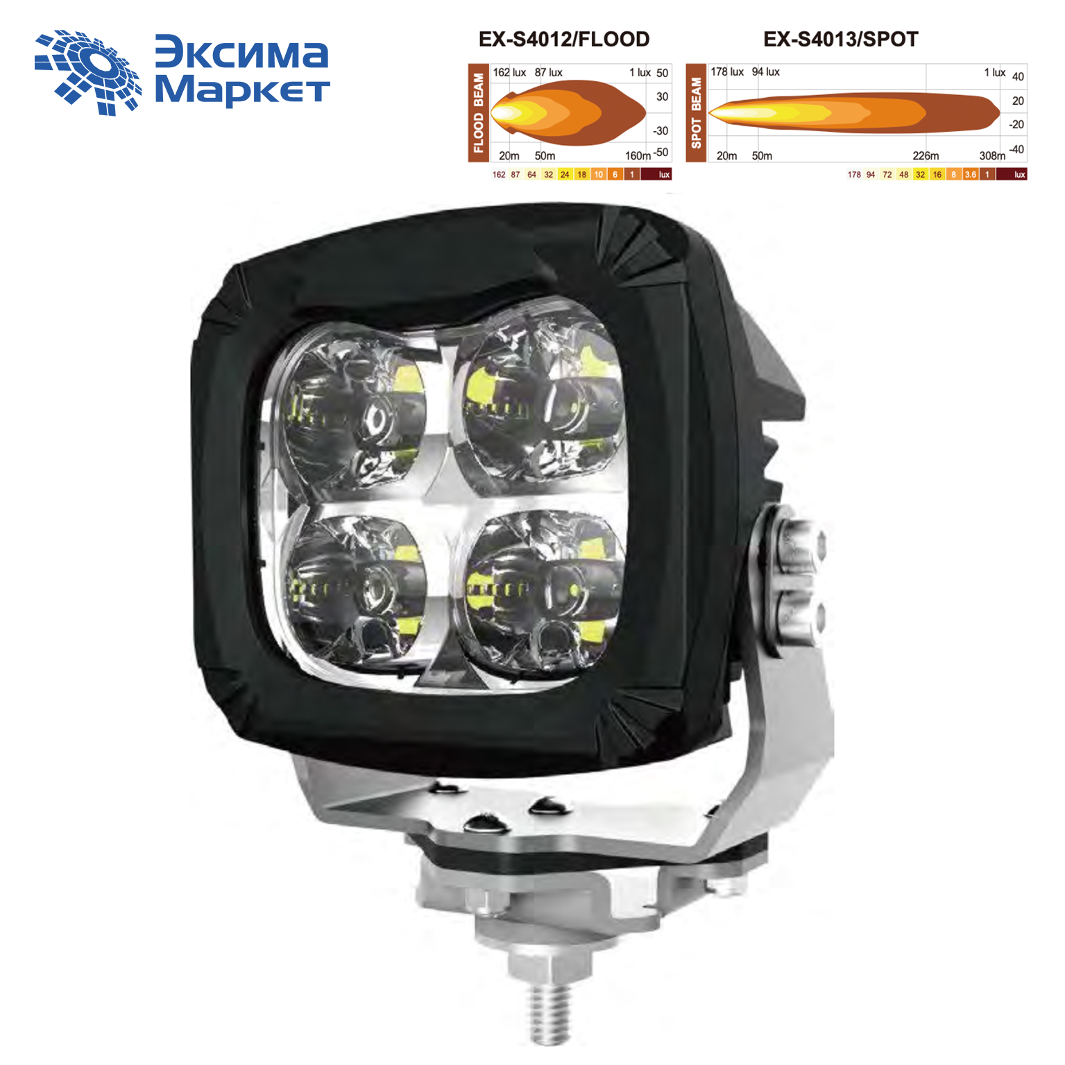 Светодиодная рабочая фара PRO-Lights EX-S4018 40W