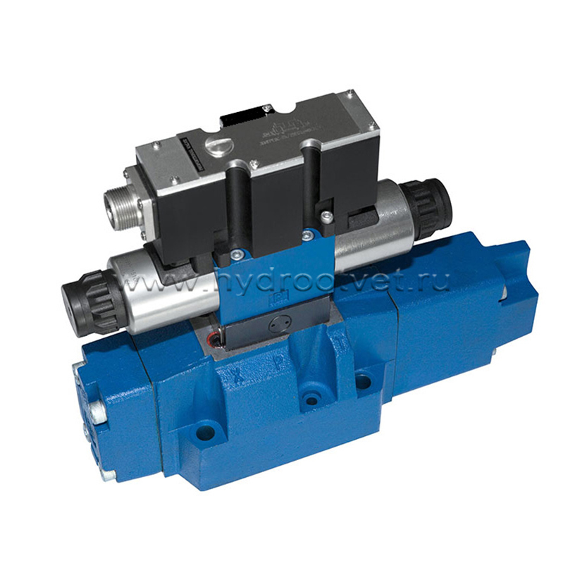 4WRZE16E150-7X/6EG24ETK31/A1D3M - Пропорциональный распределитель Ду16 со встроенным усилителем (OBE), номинальный расход 150 л/мин, схема E, каналы управления ET - X и Y - внутренние, сигнал управления ± 10 В