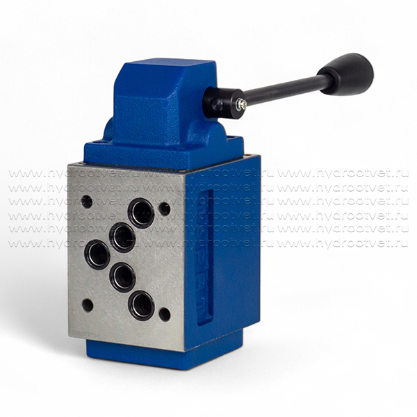 4WMM10D10 - Гидрораспределитель Ду 10 с ручным управлением, схема D (574А), возврат - пружинный