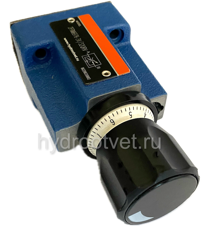 2FRM6B76-3X/6QRV - Регулятор расхода Ду 6 для монтажа на плиту, номинальный расход 6 л/мин, B = без доп. канала (стандарт), обратный клапан - есть