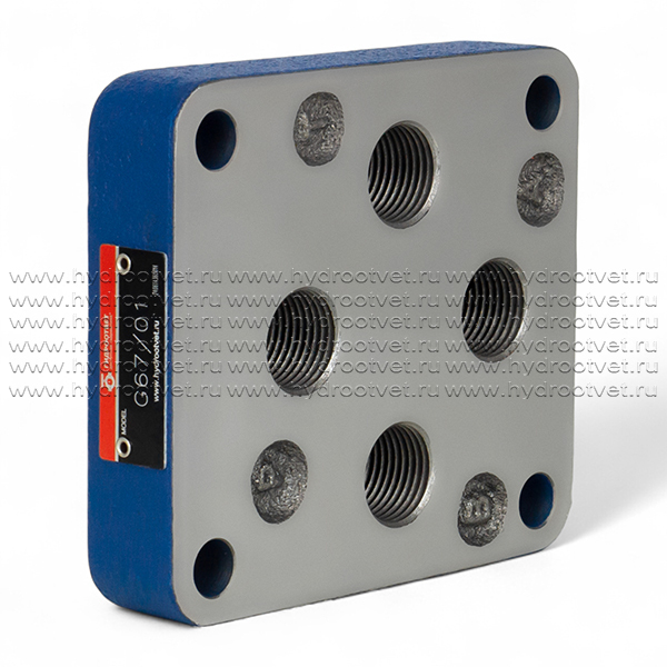 G67/01 - Стальная плита для монтажа клапанов типоразмера Ду10, стандарт ISO 4401-05 / CETOP05