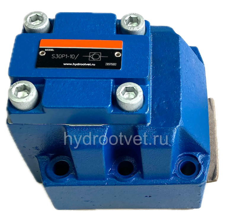 S30P3-10/ - Обратный клапан для монтажа на плиту Ду32, давление открытия 3 бар, уплотнение NBR