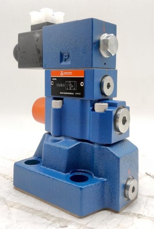 DBW20A2-5X/315YCW220-50N9K4 - Предохранительный клапан Ду25 с давлением настройки до 315 бар, управление - Y - внешний дренаж с разгрузкой A = закрыт с электроуправлением W220