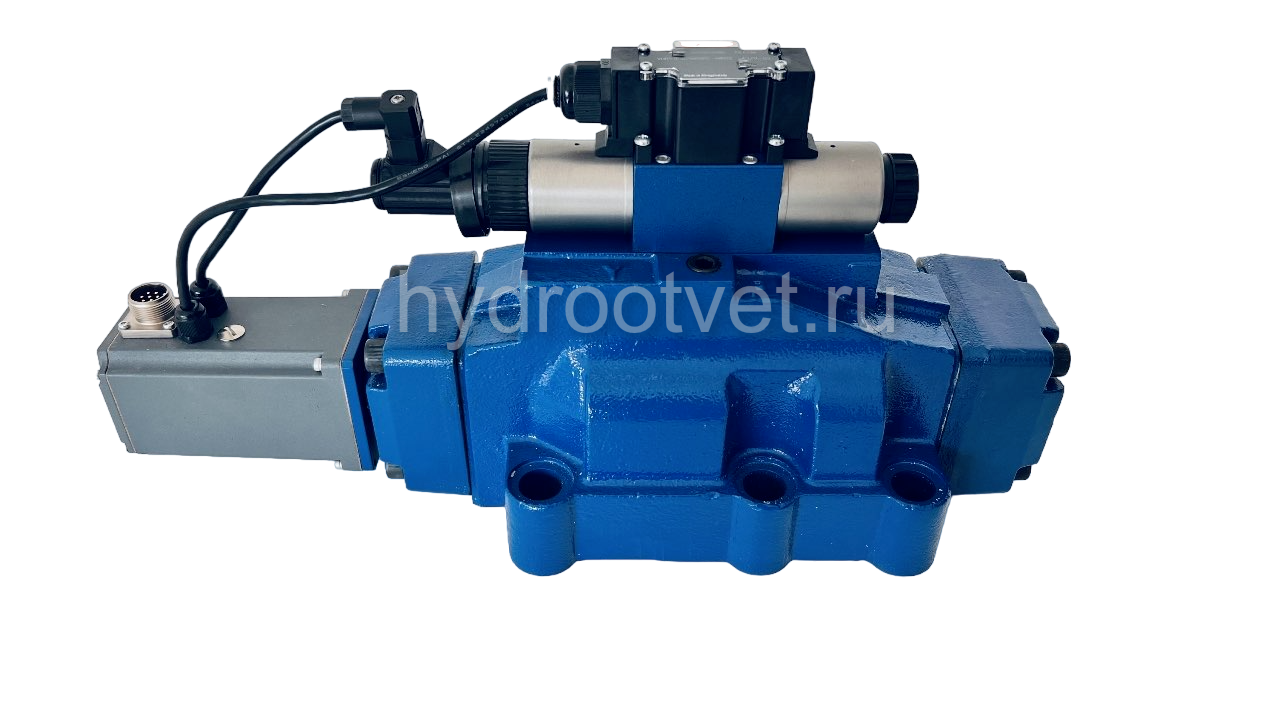 4WRTE32E600L-4X/6EG24ETK31/A1M - Пропорциональный быстродействующий распределитель с обратной связью по положению золотника и со встроенным усилителем (OBE), Ду32, A1 = ±10 В, номинальный расход 600 л/мин, схема E, каналы управления ET = X и Y - внутренни