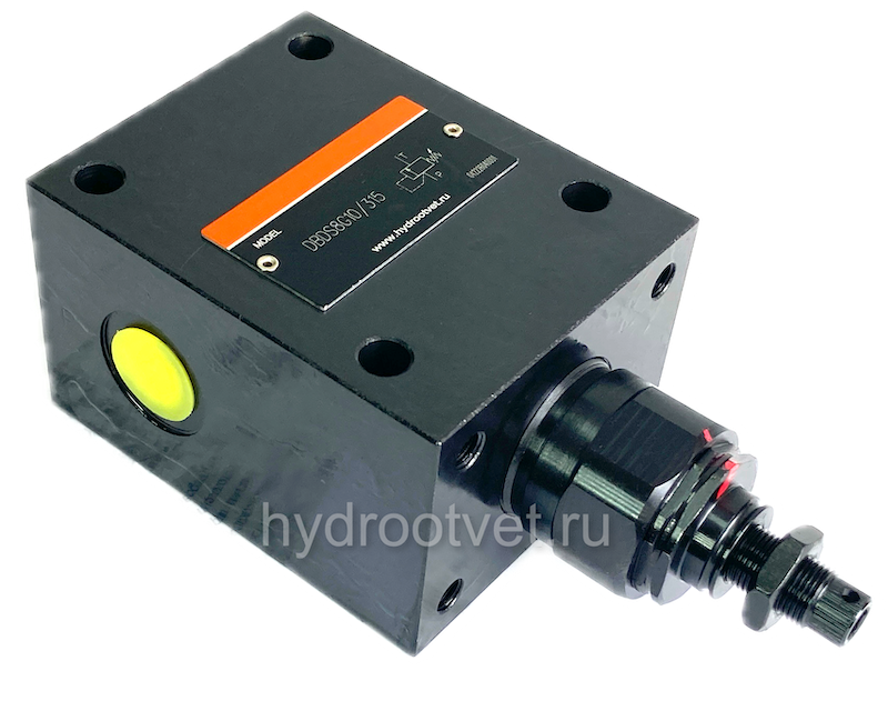 DBDS8G1X/50 - Предохранительный клапан прямого управления Ду8, давление регулировки до 50 бар, тип монтажа - резьбовой, элемент регулировки S = винт