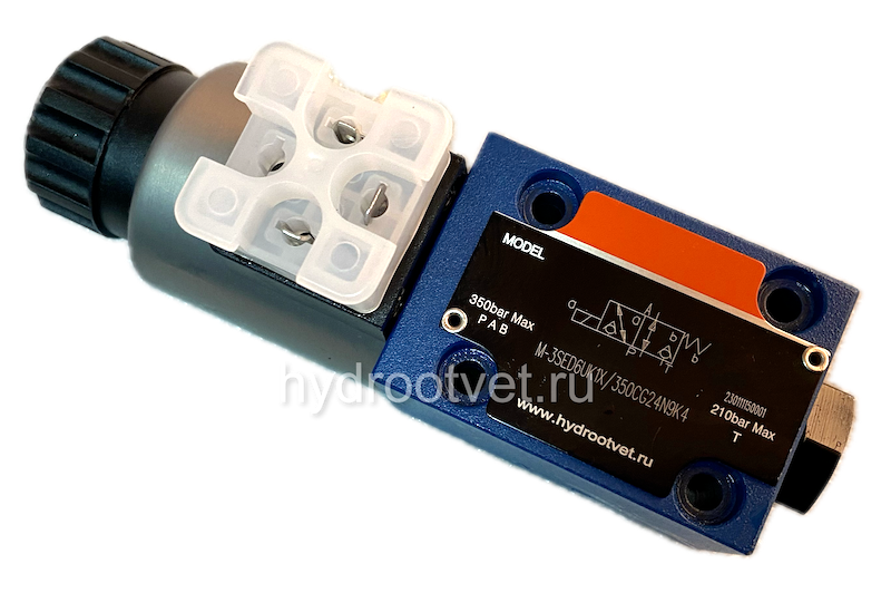 M-4SED6D1X/350CG24N9K4/V - Гидрораспределитель седельного типа Ду 6 с электроуправлением (на 350 бар), схема D, уплотнение V = FKM