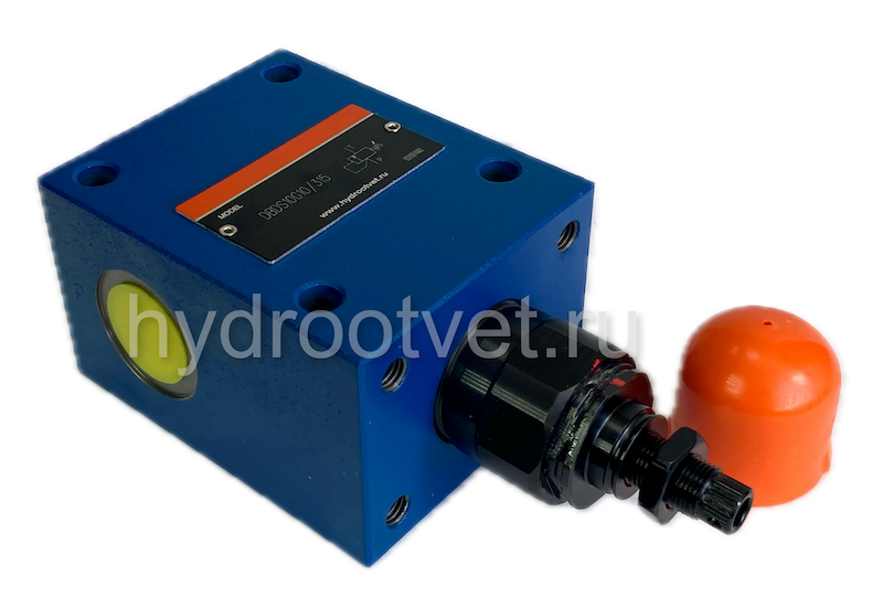 DBDS10G1X/50 - Предохранительный клапан прямого управления Ду10, давление регулировки до 50 бар, тип монтажа - резьбовой, элемент регулировки S = винт