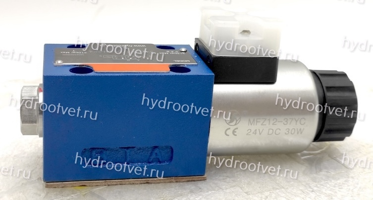 3WE6B61/CG24N9K4 - Гидрораспределитель золотниковый Ду 6 с электроуправлением, схема B (573Е), электроуправление G24, возврат - пружинный