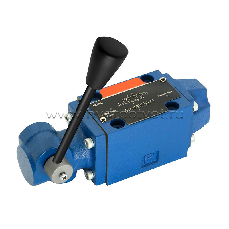 3WMM6A50/F - Гидрораспределитель Ду 6 с ручным управлением, схема A (573), возврат - F = фиксатор