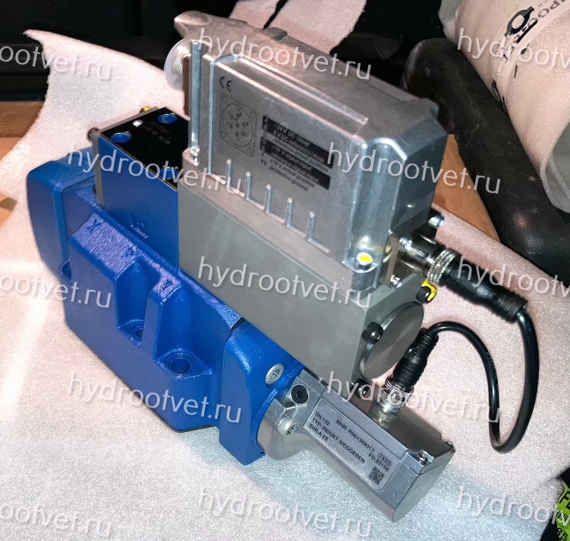 4WRLE16E250LJ-4X/MXY/24A1 - Пропорциональный сервораспределитель с обратной связью по положению золотника и со встроенным усилителем (OBE), Ду16, A1 = ±10 В, номинальный расход 250 л/мин, схема E, каналы управления XY = X и Y внешние