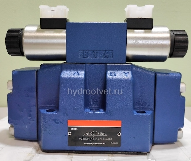 4WEH16T7X/6EG24N9ETK4/B10 - Гидрораспределитель с электроуправлением Ду16 схема T (64А), напряжение G24, каналы управления ET - X и Y - внутренние