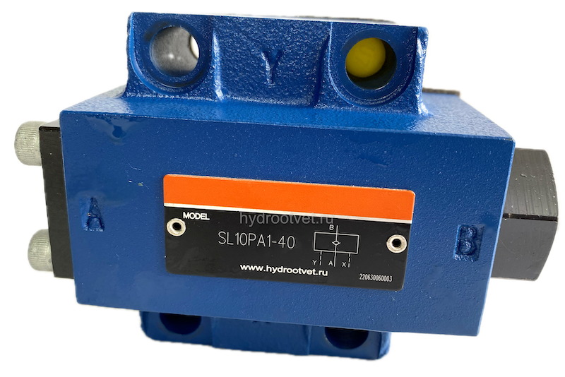 SL10PA1-40 - Гидрозамок для монтажа на плиту Ду10, дренаж - L = есть, А = с предварительным открытием (стандартный вариант), давление открытия 1,5 бар