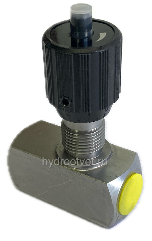 DRV08-1-10/V - Дроссель трубного монтажа c рукояткой, G1/4, обратный клапан - есть