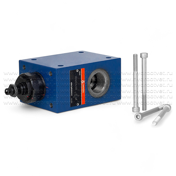 DBDS20G1X/200 - Предохранительный клапан прямого управления Ду20, давление регулировки до 200 бар, тип монтажа - резьбовой, элемент регулировки S = винт