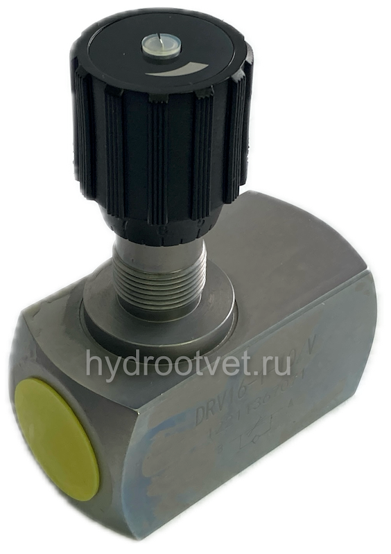 DRV16-1-10/V - Дроссель трубного монтажа c рукояткой, G3/4, обратный клапан - есть