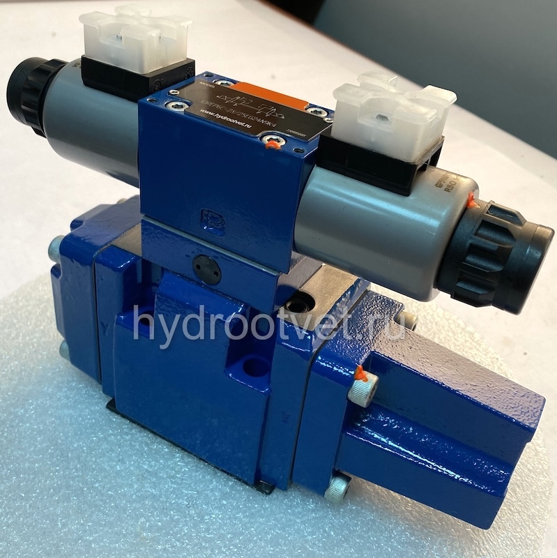 4WRZ10W6-25-7X/6EG24N9ETK4/D3V - Пропорциональный распределитель Ду10 без усилителя, номинальный расход 25 л/мин, схема W6, каналы управления ET - X и Y - внутренние