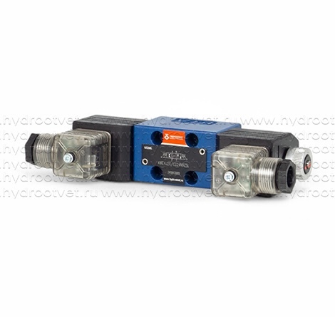4WE4J2X/CG24N9Z5L - Гидрораспределитель золотниковый Ду 4 (CETOP02) с электроуправлением, схема J (34), электроуправление G24, возврат - пружинный