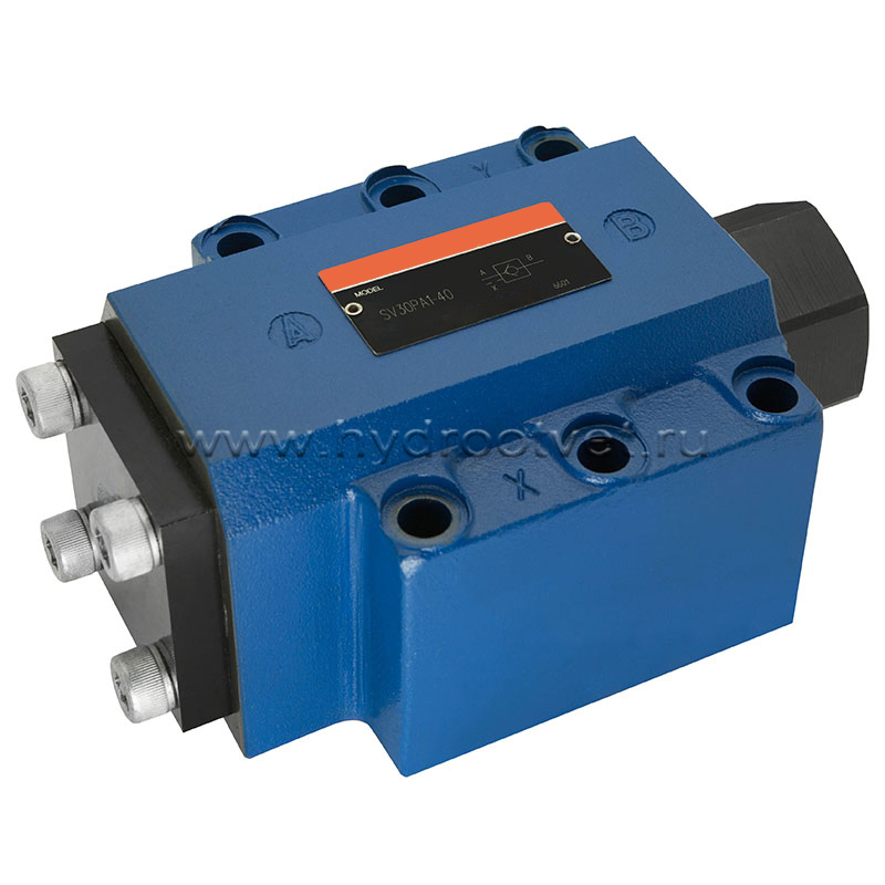 SV30PA1-40 - Гидрозамок для монтажа на плиту Ду32, дренаж - P = нет, А = с предварительным открытием (стандартный вариант), давление открытия 2,5 бар