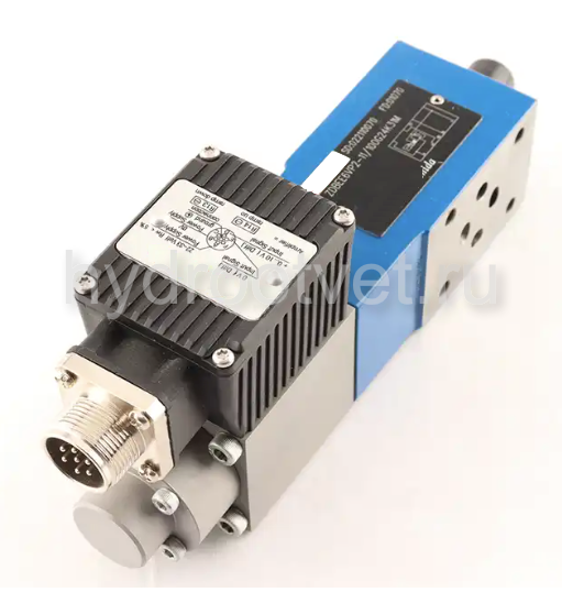 ZDBEE6VP2-1X/200G24K31M - Пропорциональный предохранительный клапан Ду6 (расход до 30 л/мин), давление регулировки до 200 бар, встроенные усилитель = есть, монтаж - модульный
