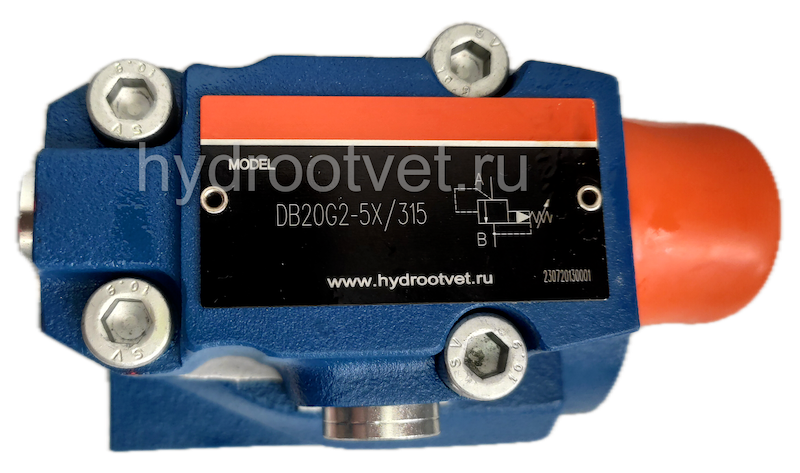 DB20G2-5X/50 - Предохранительный клапан Ду25 с давлением настройки до 50 бар, управление - X и Y - внутренние