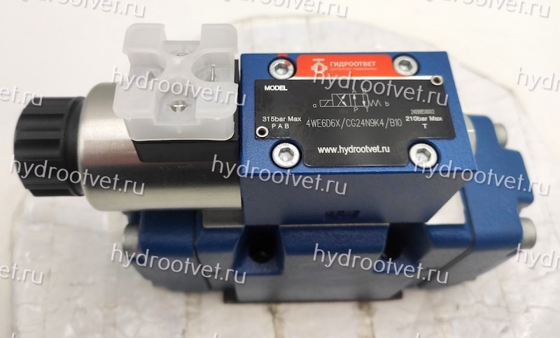 4WEH10D4X/6EG24N9ETK4/B10 - Гидрораспределитель с электроуправлением Ду10 схема D (574А), напряжение G24, каналы управления ET - X и Y - внутренние