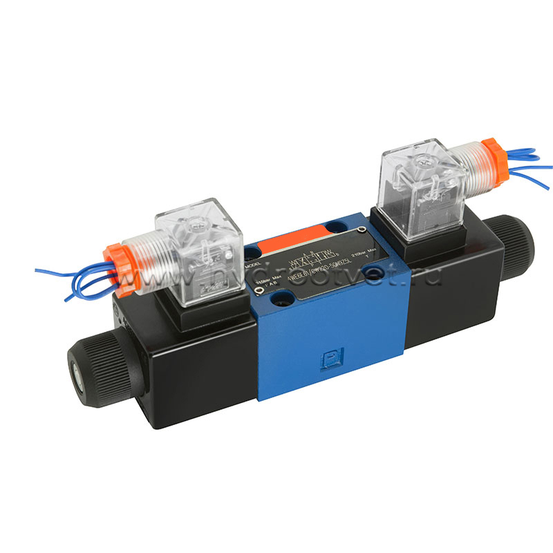 4WE6D61/OFCW110-50N9K4 - Гидрораспределитель золотниковый Ду 6 с электроуправлением, схема D (574А/ОФ), электроуправление W110, возврат - OF = без пружины, с фиксатором