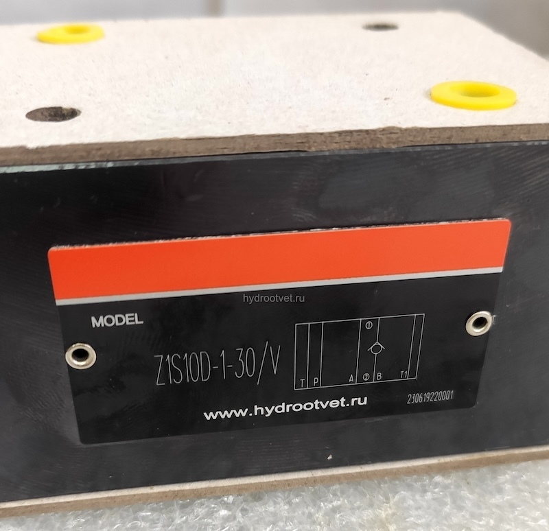 Z1S10D-1-30/V - Обратный клапан модульного монтажа Ду10 обратный клапан в канале B (со стороны плиты), давление открытия 0,5 бар