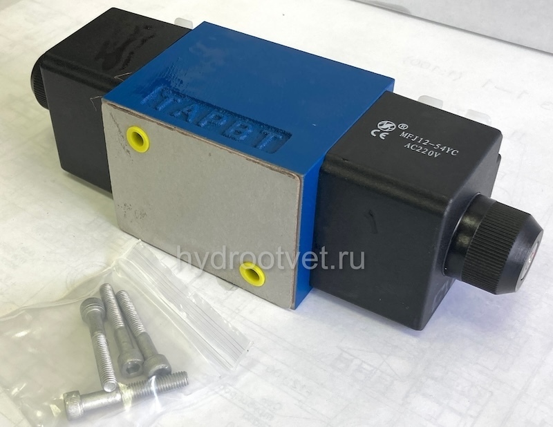 4WE10M31/CW220-50N9K4 - Гидрораспределитель золотниковый Ду 10 с электроуправлением W230, схема M (24), возврат - пружинный