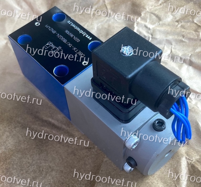 DBETX–1X/180G24–8NZ4M - Пропорциональный предохранительный клапан (расход до 1 л/мин), давление регулировки до 180 бар, сила тока на катушке 0.8 A max