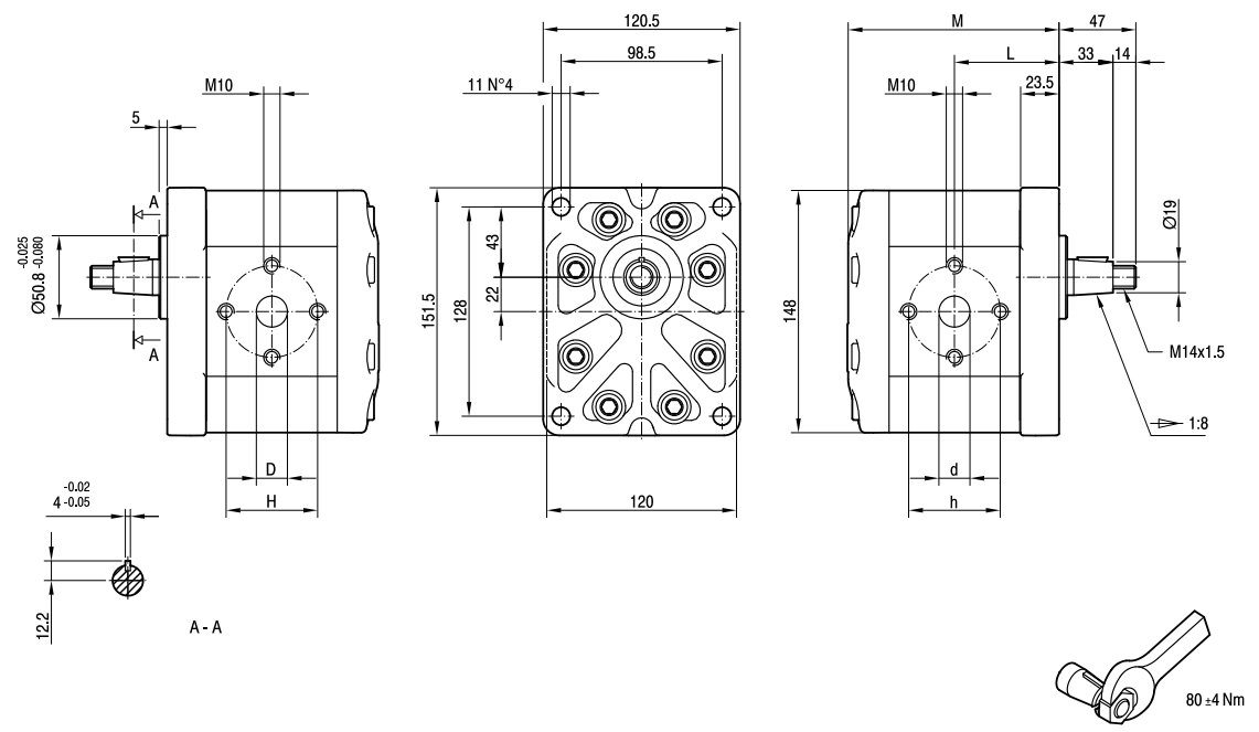 Гидравлические шестерёнчатые насосы серии ALP3-D(S)-120