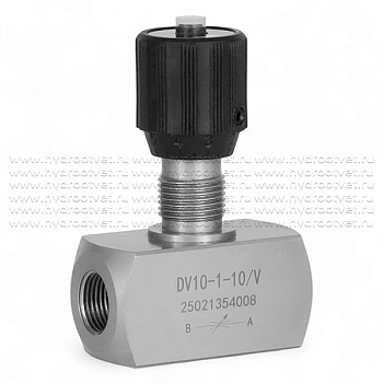 DV10-1-10/V - Дроссель трубного монтажа c рукояткой, G3/8, обратный клапан - нет