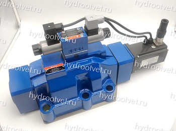 4WRKE32W6-600L-3X/6EG24K31/F1D3M - Пропорциональный распределитель с обратной связью по положению золотника и со встроенным усилителем (OBE), Ду32, F1 = 4-20 мА, номинальный расход 600 л/мин, схема W6-, каналы управления ET = X и Y - внешние