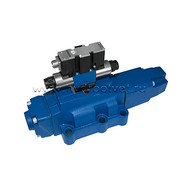 4WRZE32EA520-7X/6EG24ETK31/A1M - Пропорциональный распределитель Ду32 со встроенным усилителем (OBE), номинальный расход 520 л/мин, схема EA, каналы управления ET - X и Y - внутренние, сигнал управления ± 10 В