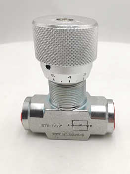 STB-G1/2-11-1 - Дроссель трубного монтажа c рукояткой, G1/2, без обратного клапана
