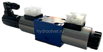 4WRE6E32-2X/G24K4/V - Пропорциональный распределитель с обратной связью по положению золотника без встроенной электроники Ду6, номинальный расход 32 л/мин, схема E