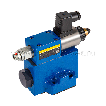 DREM10-6X/50YG24K4V - Пропорциональный редукционный клапана c предохранительным клапаном без усилителя, Ду10, давление регулировки до 50 бар, обратный клапан - есть, уплотнение V = FKM, сигнал управления 1600 мА