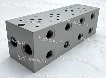 EM213/4Y - Четырехместная присоединительная плита для гидравлических распределителей и клапанов NG6 (аналог DR06/40)