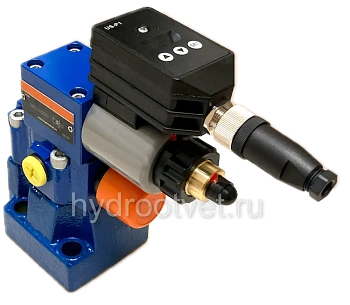 DBEME10-7X/100Y-8G24K31A1M - Пропорциональный предохранительный клапан со встроенным усилителем (OBE), Ду10, , регулировка давления до 100 бар, сигнал управления 0–10 В